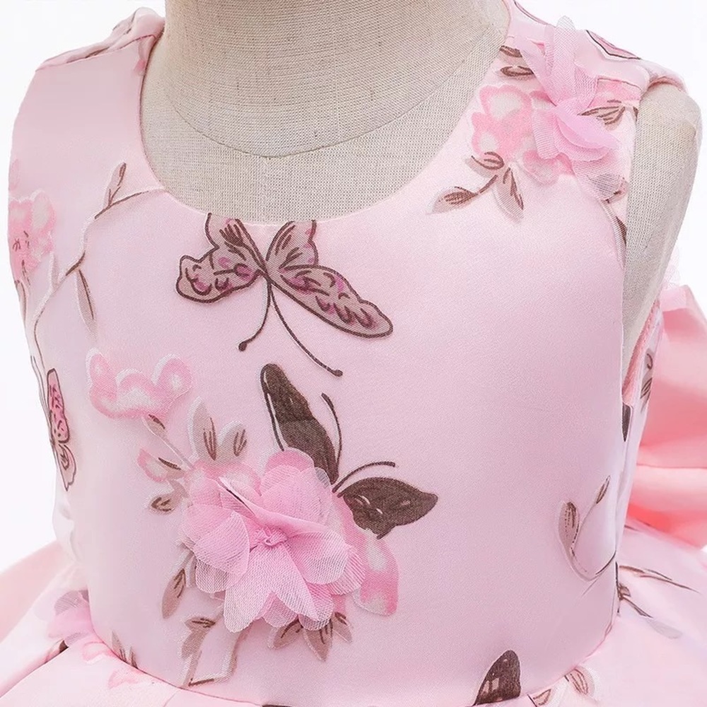 Birthday princess butterflies and flowers luxury embroidered dress 5037 - Picture 4 of 9